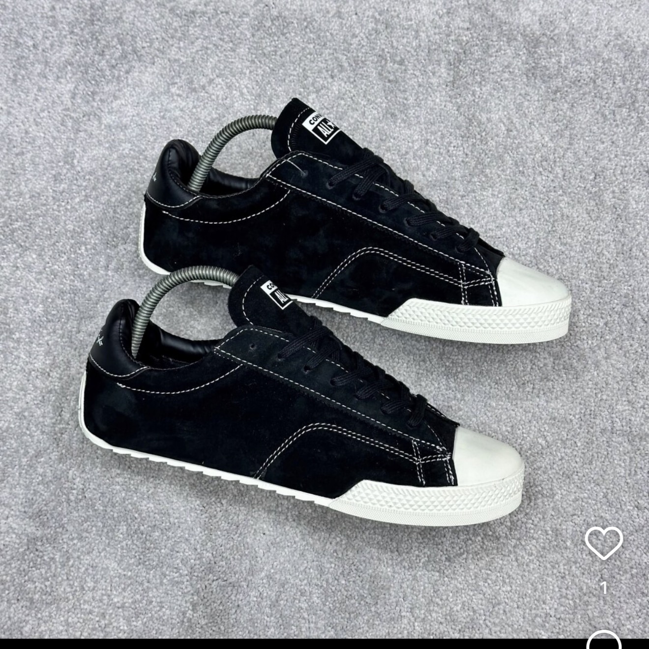 Converse All Star Slim Low-Profile Suede Sneakers – Black / White