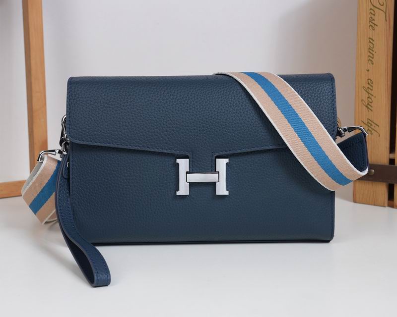 Signature 'H' Clasp Pebbled Leather Crossbody