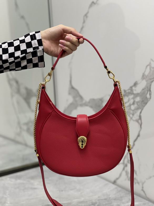 The Crimson Serpent Crescent Hobo Bag