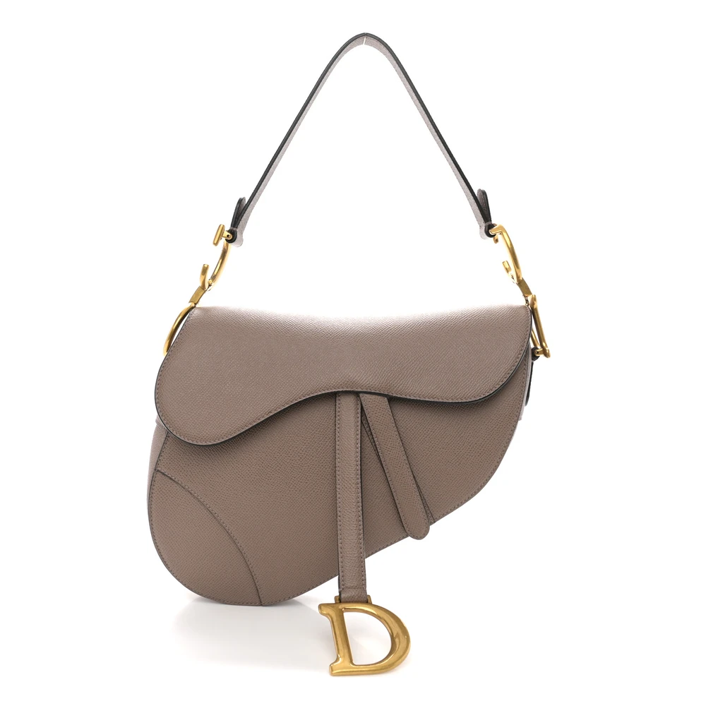 Dior Grained Calfskin Saddle Bag – Warm Taupe