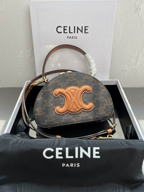 Here is a premium, beautifully structured description tailored for your e-commerce platform, based on the details in "cnh.jpg". Celine Triomphe Canvas Half-Moon Bag
