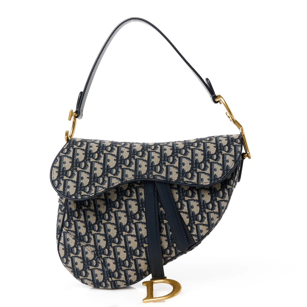 Dior Oblique Jacquard Saddle Bag – Navy Blue